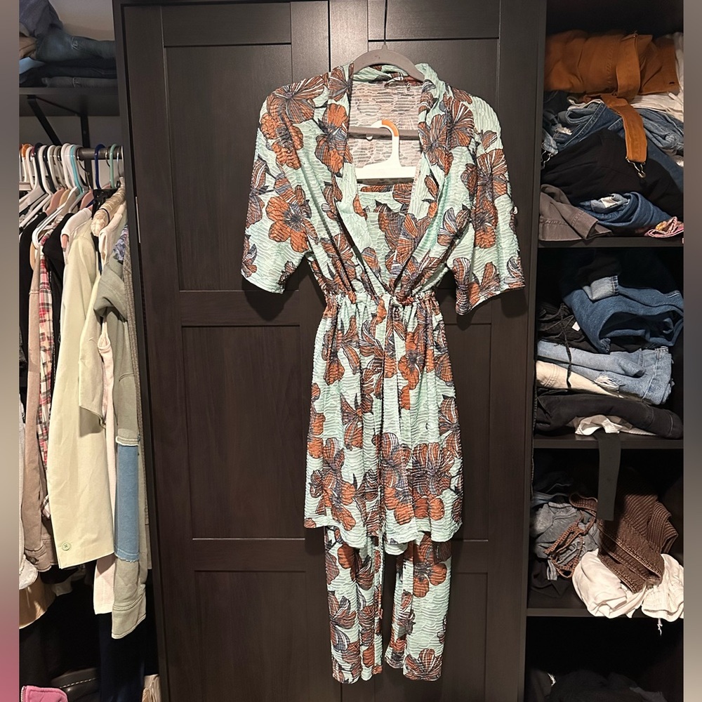 Floral Print Jumpsuit with Belt